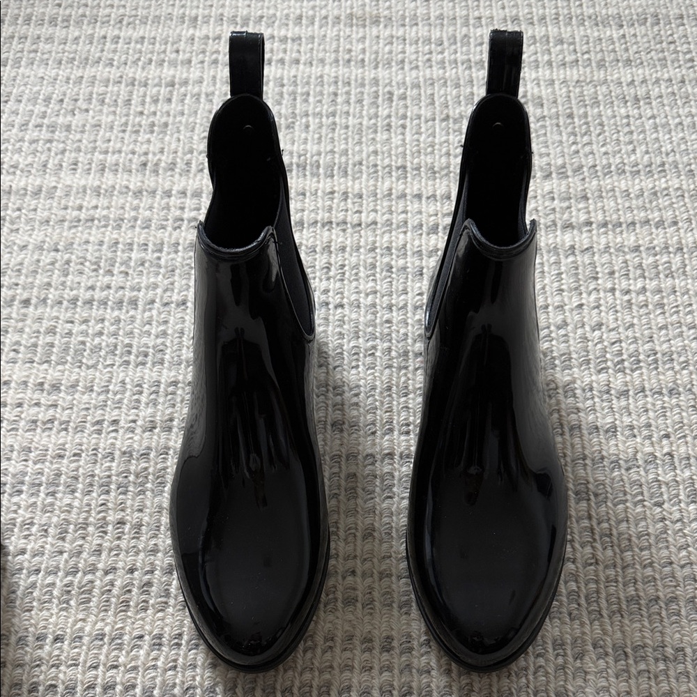 Marc Fisher Glossy Black Ankle Booties
